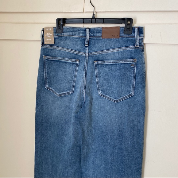 NWT Madewell Slim Wide-Leg Crop High Rise Jeans in Reggie Wash Size 29 - Picture 8 of 10